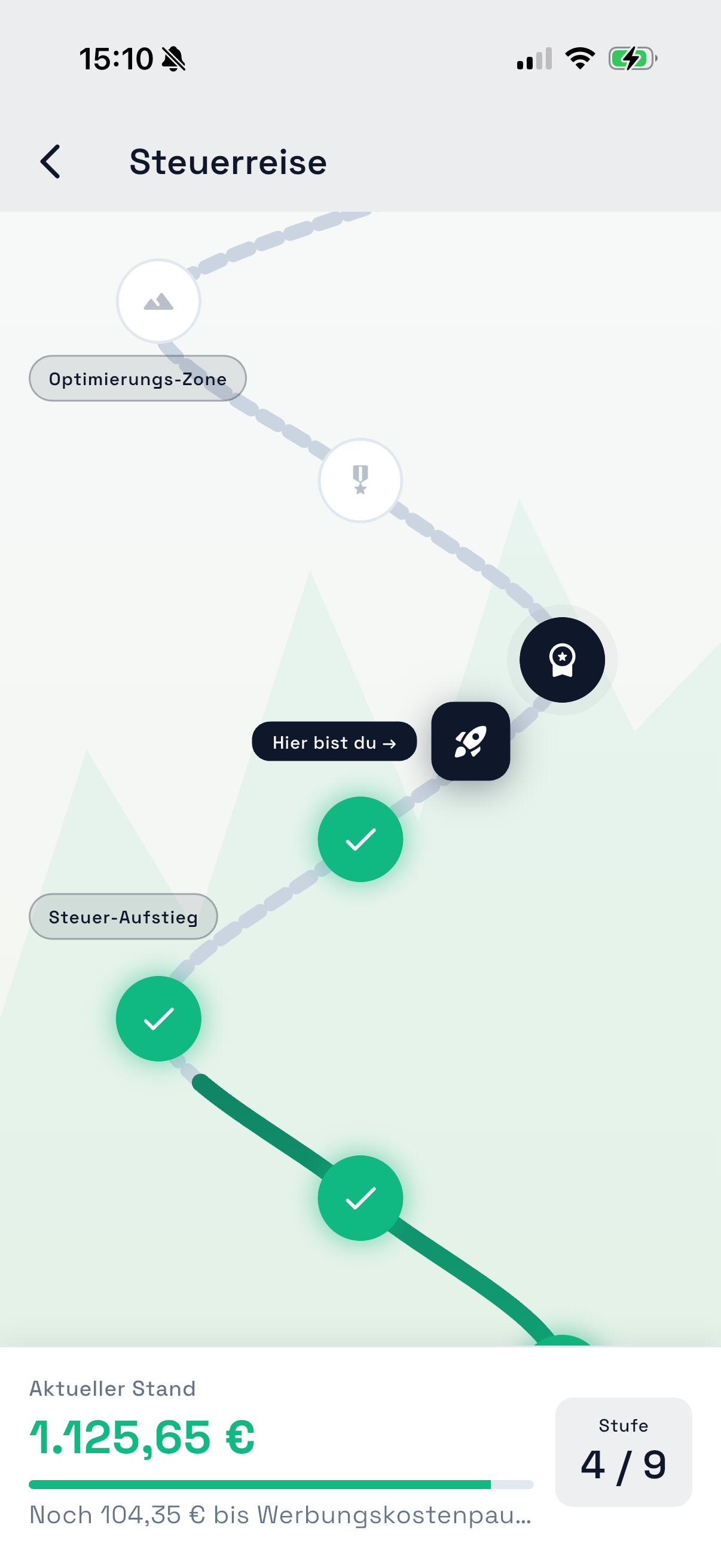 GLADR Steuerreise – Fortschritt